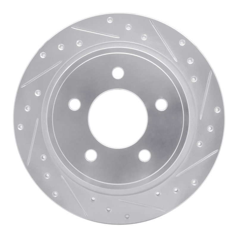 Chrysler Pacifica Brake Rotor (1) - Rear Right - R1 Concepts - Drilled & Slotted - Silver - `04-`08